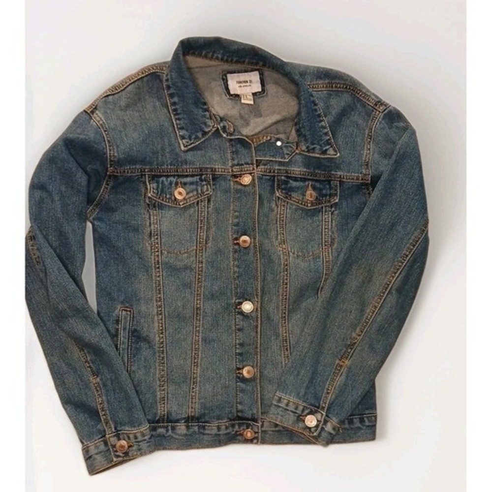 Distressed Denim Jacket Womens M Light Wash Trucker Oversized Grunge Western